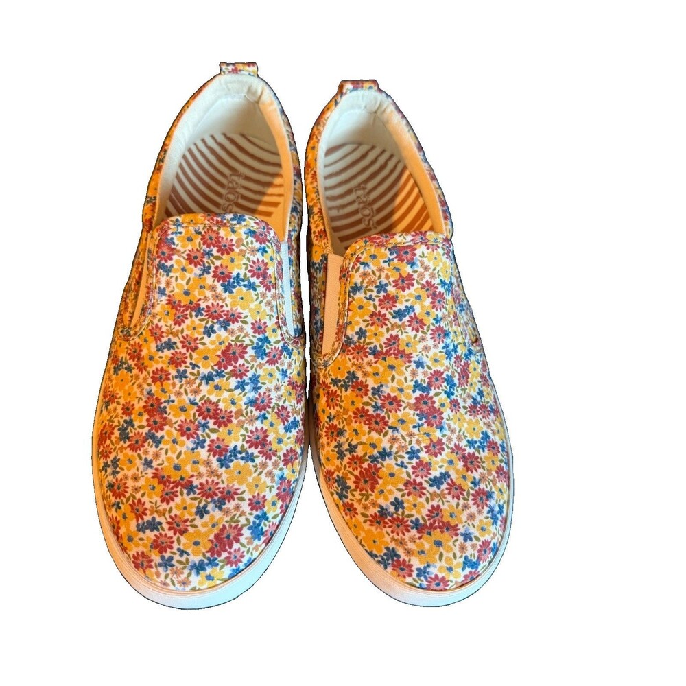 Taos Floral Slip On Shoes Size 7.5 Bright Cute Flowers Non Slip
